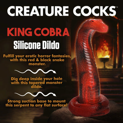 King Cobra King Cobra Silicone Dildo - Red CC-AH196