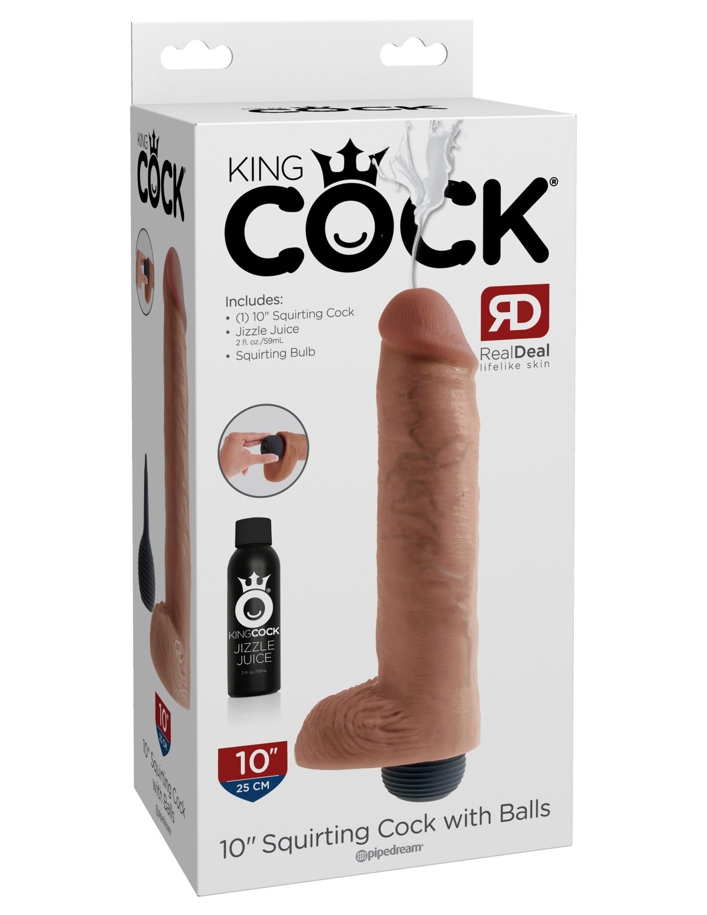 King Cock 10 Inch Squirting Cock With Balls - Light PD5604-21