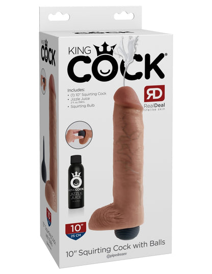 King Cock 10 Inch Squirting Cock With Balls - Light PD5604-21