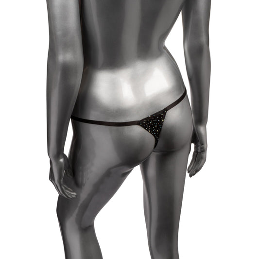 Radiance Plus Size Crotchless Thong - Black SE3000483