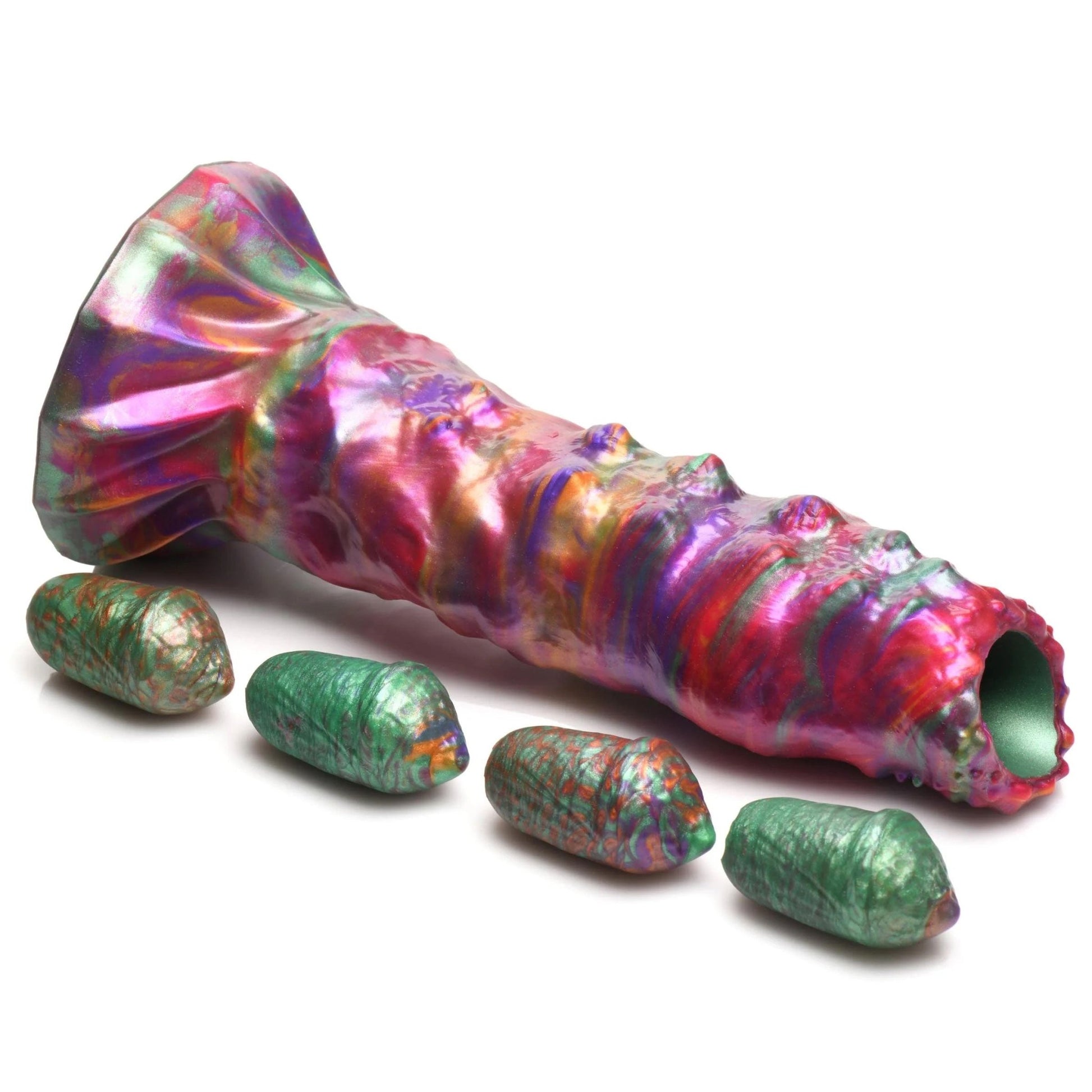 Larva Silicone Ovipositor Dildo With Eggs - Multicolor CC-AH195-MUL