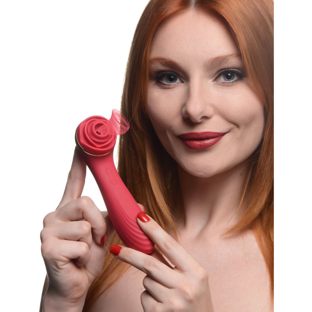 Bloomgasm Passion Petals 10x Suction Rose Vibrator - Red INM-AG924