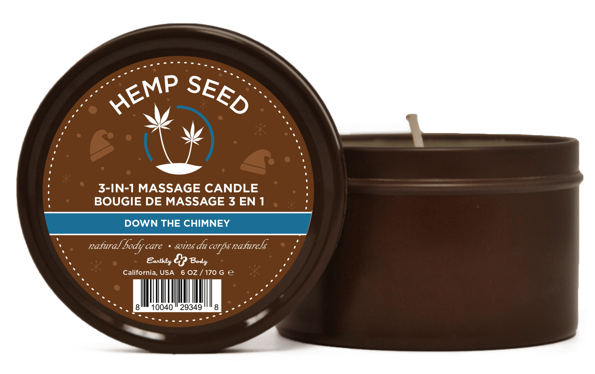 Hemp Seed 3-in-1 Massage Candle Down the Chimney  6oz/ 170 G EB-HSCH021B