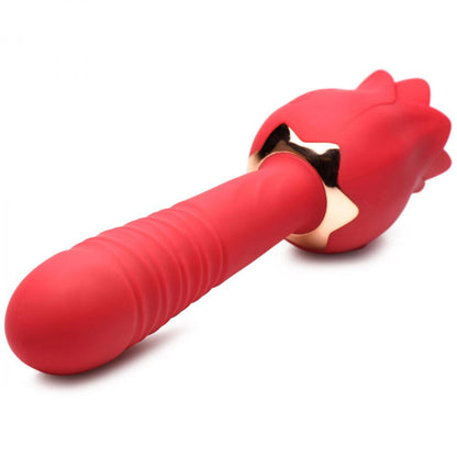 Bloomgasm Racy Rose Thrust and Lick Vibrator - Red INM-AH070