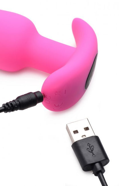 21x Silicone Butt Plug With Remote - Pink BNG-AG563-PNK