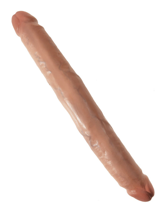 King Cock  12 Inch Slim Double Dildo - Tan PD5516-22