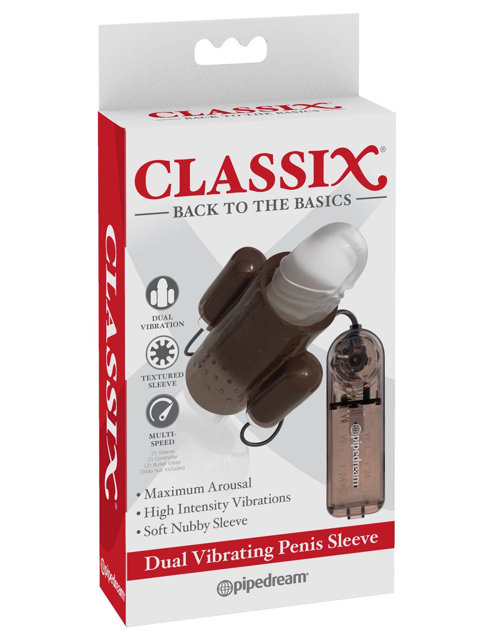 Dual Vibrating Penis Sleeve - Smoke PD1987-24