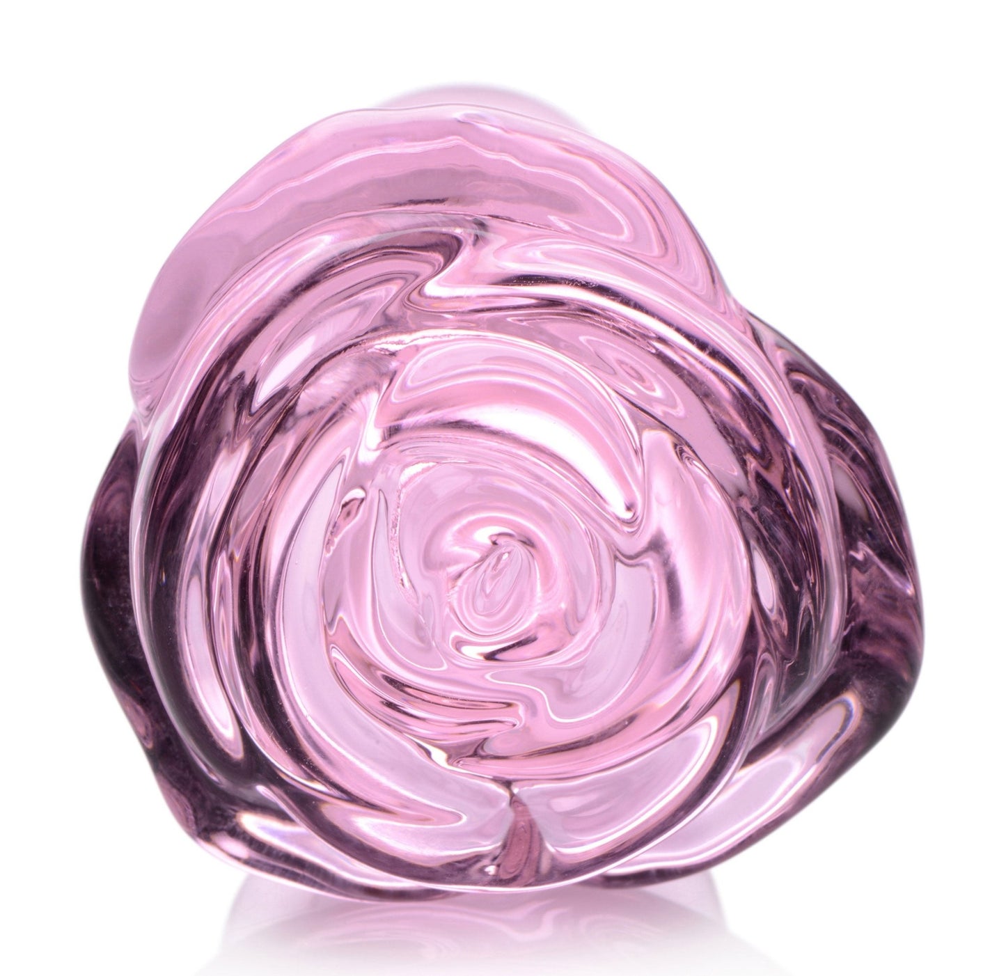 Pink Rose Glass Anal Plug - Small BTYS-AG650-SML