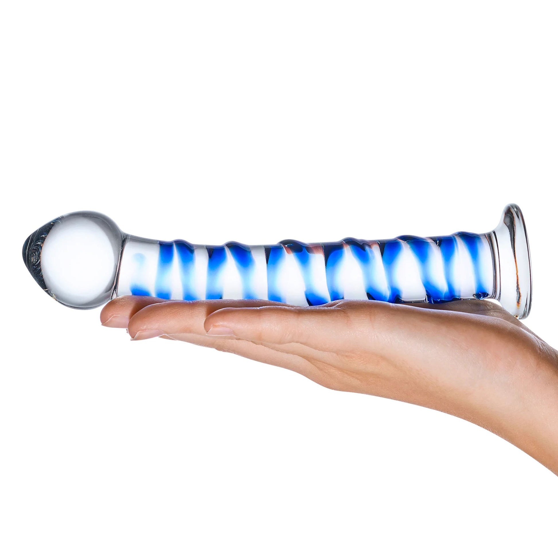 Blue Spiral Glass Dildo GLAS-75