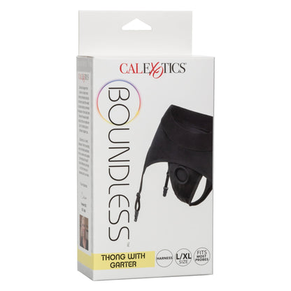 Boundless Thong With Garter - L/xl - Black SE2701193