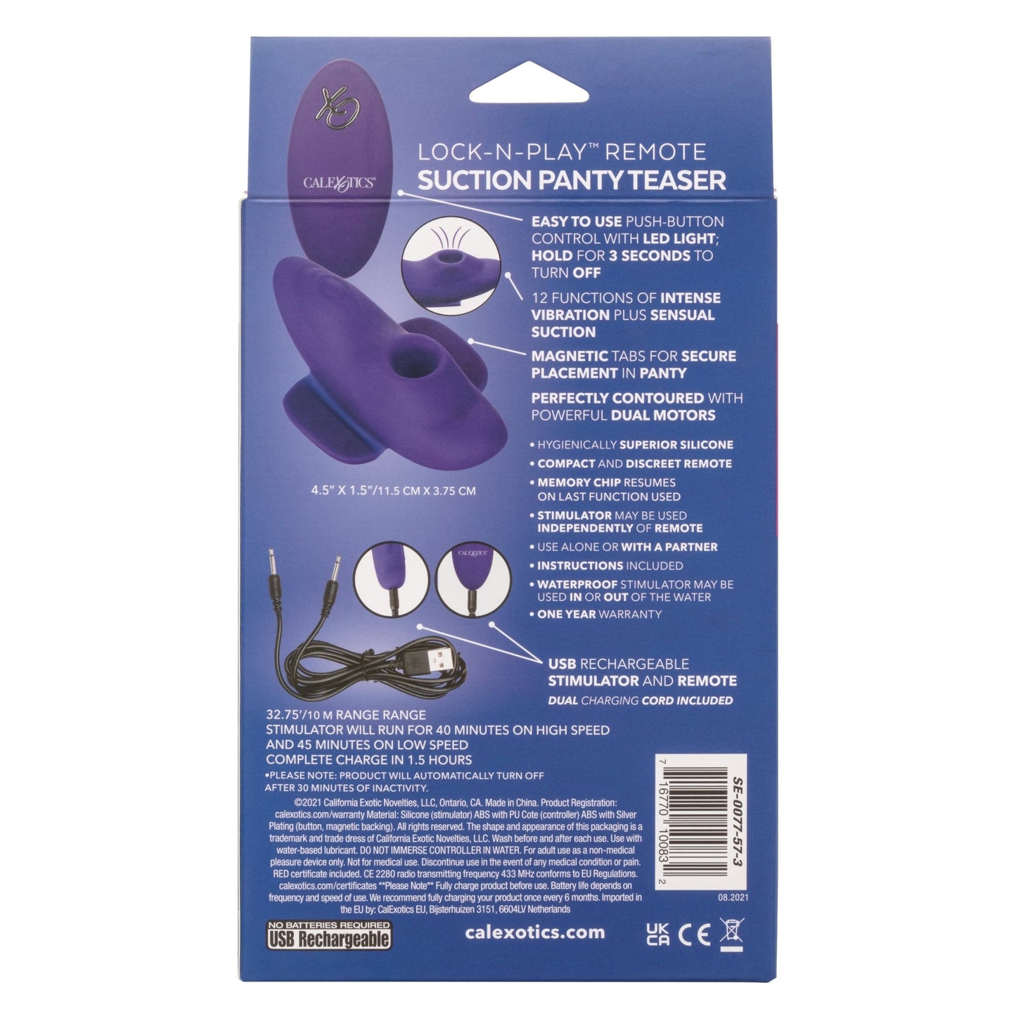 Lock-N-Play Remote Suction Panty Teaser - Purple SE0077573