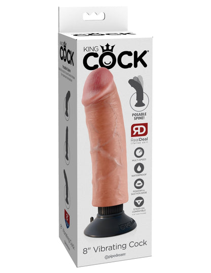 King Cock 8-Inch Vibrating Cock - Light PD5403-21