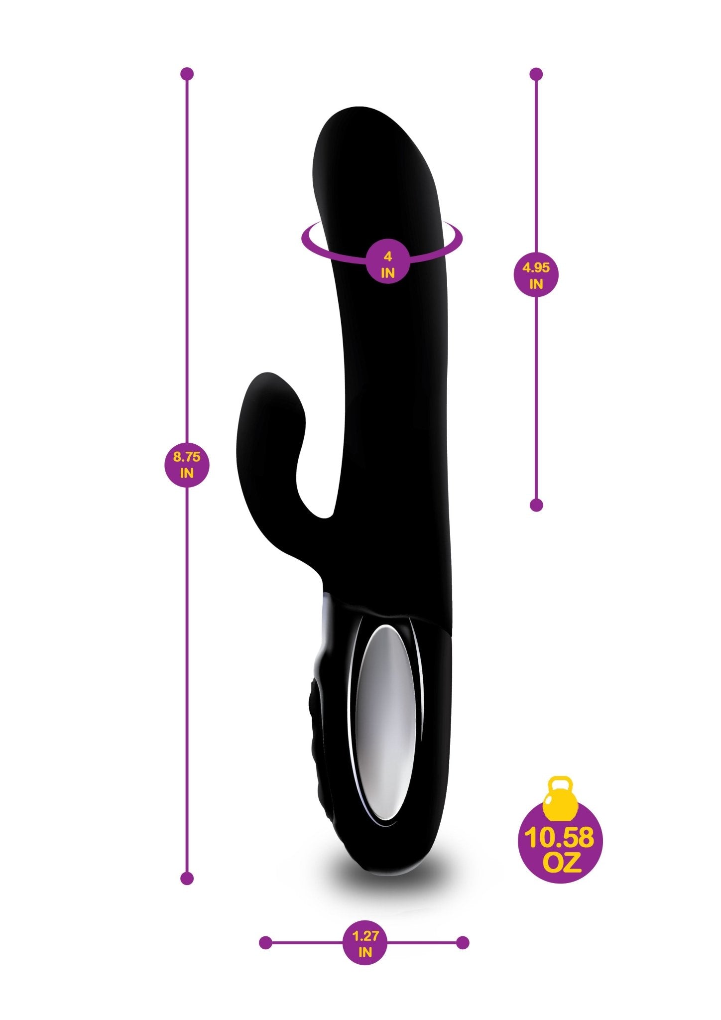 Hypnotic - Black - Thrusting Rabbit With Swinging Clitoral Stimulator VB-66108