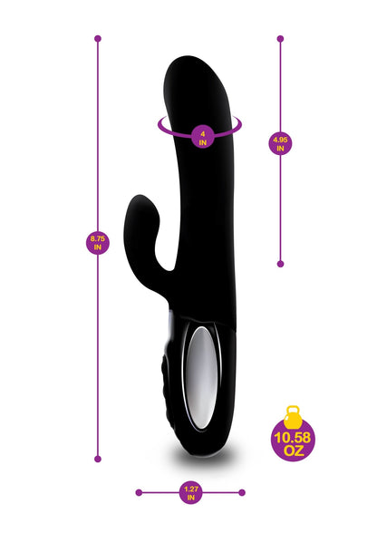 Hypnotic - Black - Thrusting Rabbit With Swinging Clitoral Stimulator VB-66108