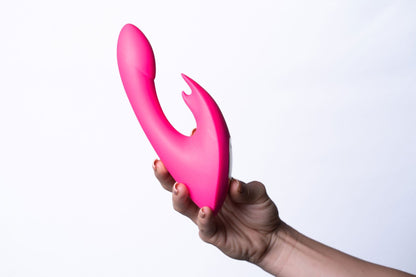 Leah USB Rechargeable Silicone 10-Function Rabbit Vibrator - Pink MTMA1605-P1