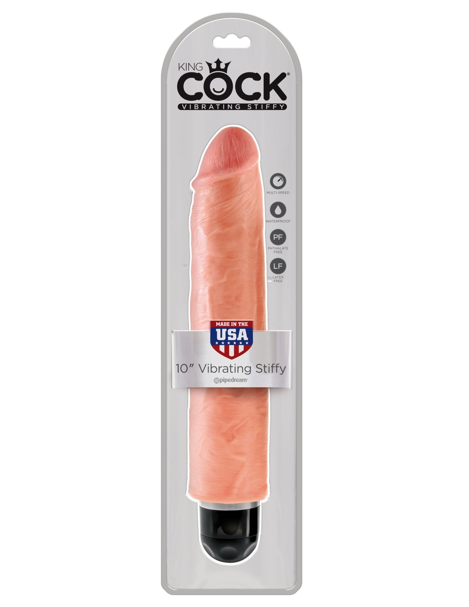 King Cock 10 Inch Vibrating Stiffy Flesh PD5525-21