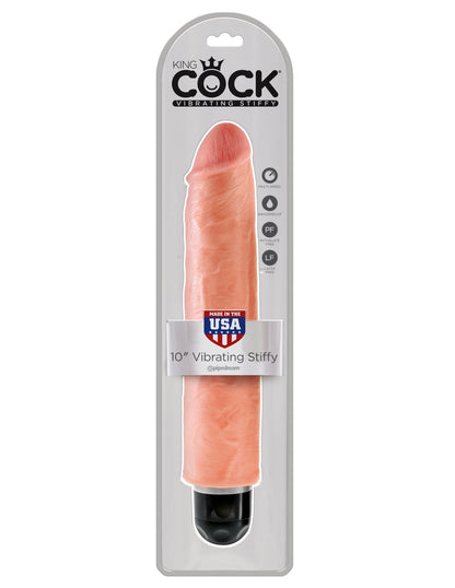 King Cock 10 Inch Vibrating Stiffy Flesh PD5525-21