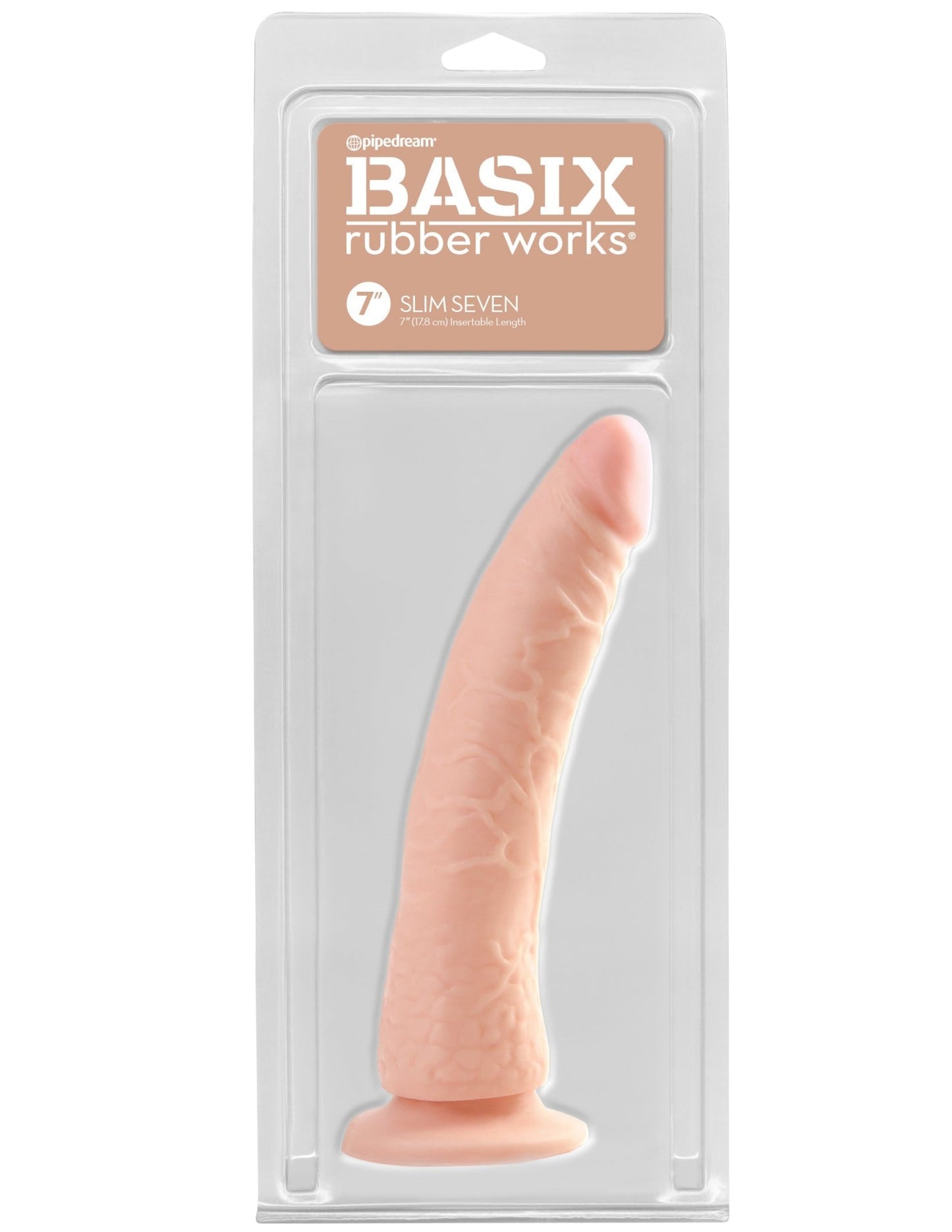 Basix Rubber Works - Slim 7 Inch With Suction Cup - Flesh PD4223-21