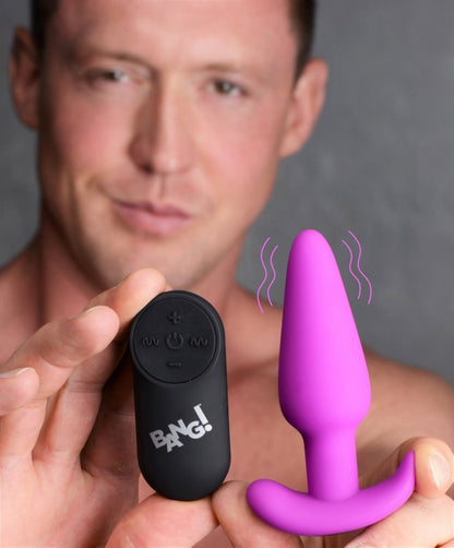 21x Silicone Butt Plug With Remote - Purple BNG-AG563-PUR