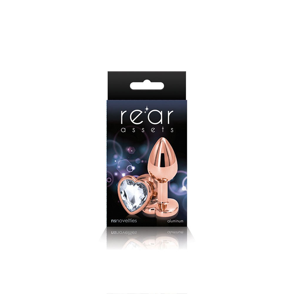 Rear Assets - Rose Gold Heart - Small - Clear NSN0963-11