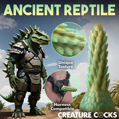 Stegosaurus Spiky Reptile Silicone Dildo - Green CC-AH294-GRN