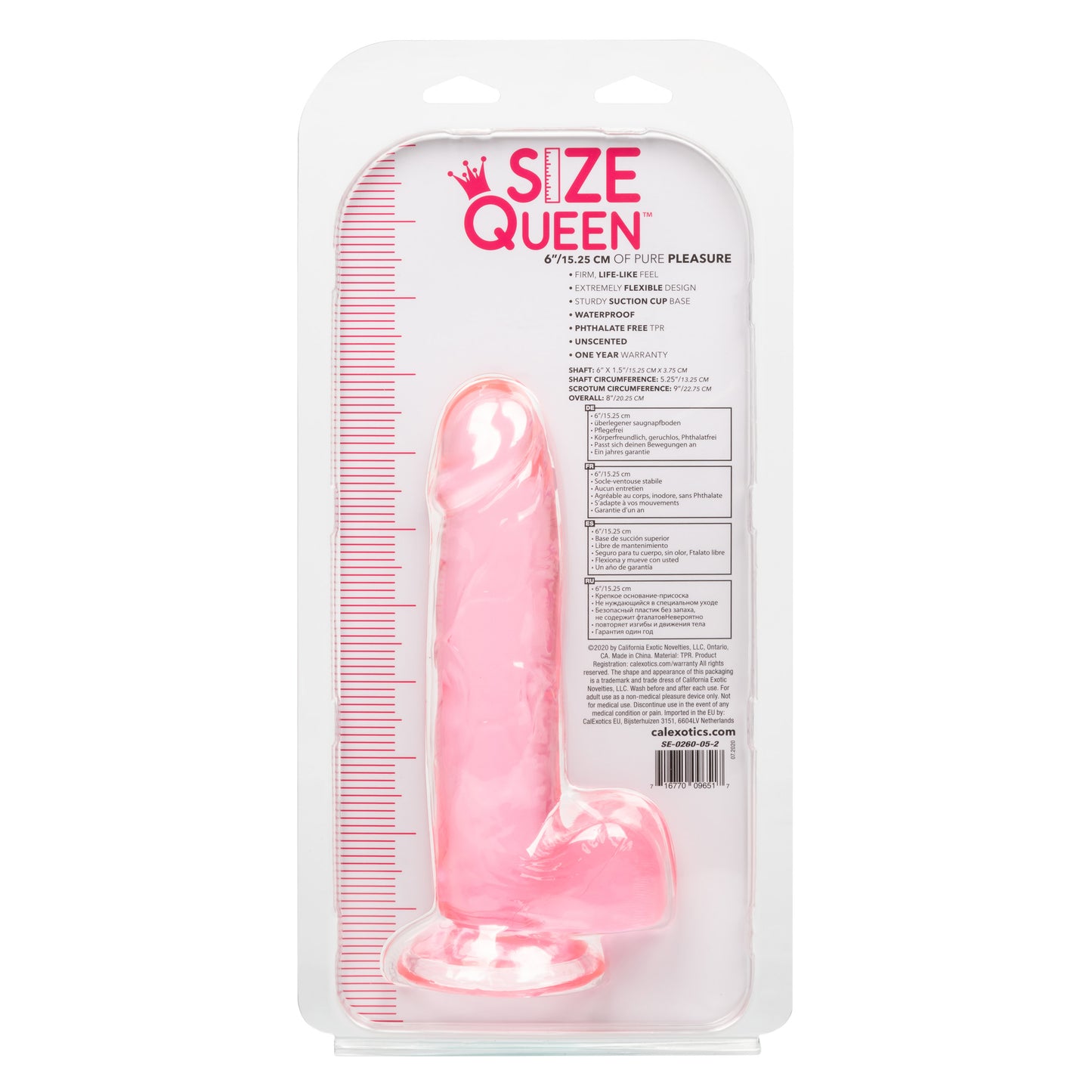 Size Queen 6 inch/15.25 Cm - Pink SE0260052